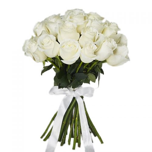 Заказать с доставкой 25 белых роз по Домодедово 