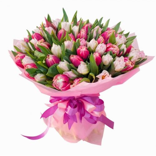 Букет "Фара" из 15 тюльпанов заказать в интернет-магазине с доставкой по Домодедово 