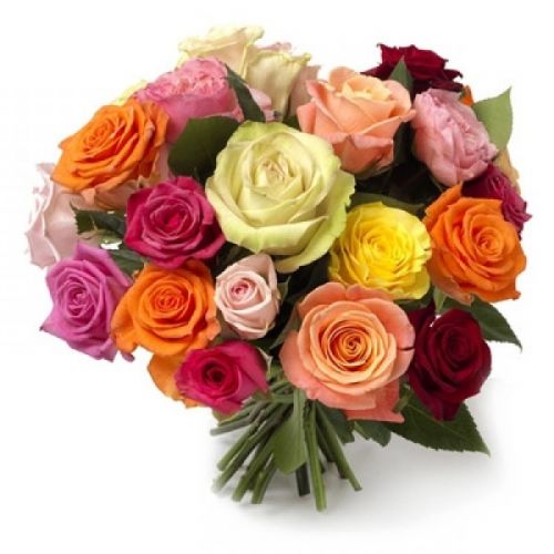 "Хастл"- букет из разноцветных роз с доставкой по Домодедово 
