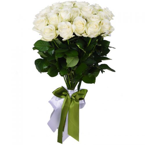 Купить букет из 21 белой розы с доставкой по Домодедово 