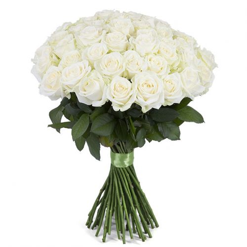 Букет из 51 белой розы - купить с доставкой по Домодедово 