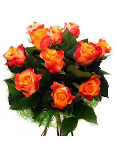 Купить 11 оранжевых роз с доставкой по Домодедово 