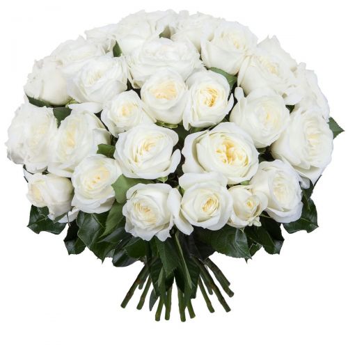 45 белых роз с доставкой по Домодедово 